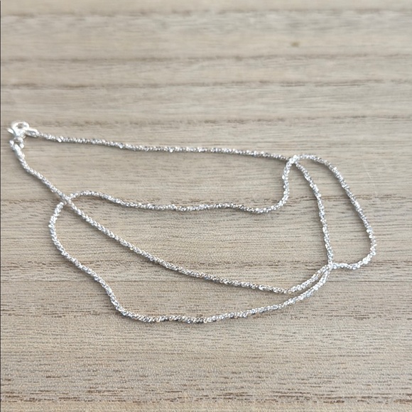 20” Italian Twisted Rock .925 Silver Necklace - Picture 2 of 3